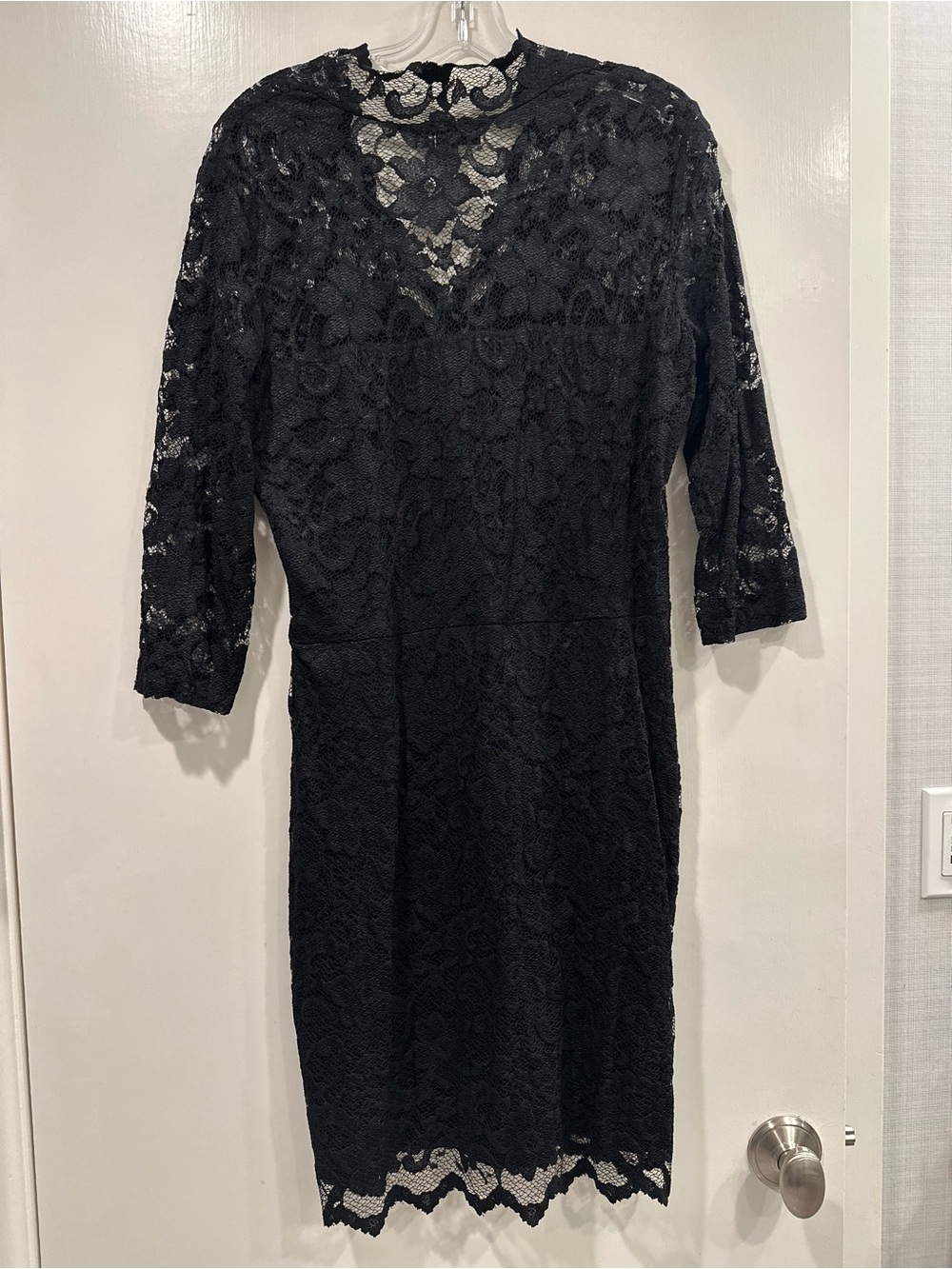 Karen Kane Black Lace Long Sleeve Sheath Dress